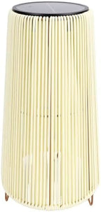 FTVOGUE Solar Rattan Lantern with Vintage Style IP44 Handwoven Wicker for Patio Garden Decorative Outdoor Lighting (Trapezoid White) - Image 3