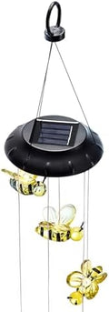 Alpine Corporation QLP832SLR Outdoor Solar Powered Wind Mobile with LED Bee Lights, LED Solar Lawn Décor, 27", Multicolor by Unknown