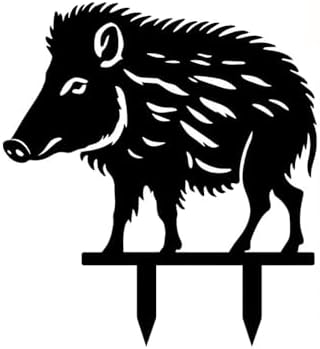 Desert Iron Javelina Garden Stake - 15.74-Inch Rustic Southwestern Yard Art for Desert Landscapes, Cactus Garden & Patio, Native Wildlife Decor(Black) by Unknown