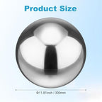 M METERXITY 1-Pack Garden Gazing Globes Ball 12 Inch 201 Stainless Steel Hollow Mirror Reflective Floating Ball for Garden/Pond/Home/Yard Outdoor Decoration [Silver] - Image 3