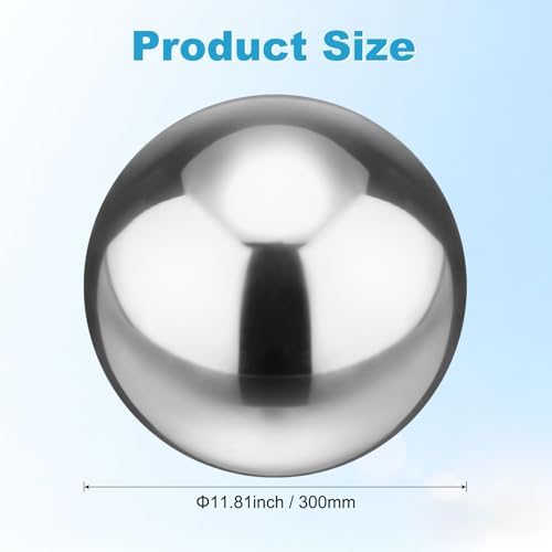 M METERXITY 1-Pack Garden Gazing Globes Ball 12 Inch 201 Stainless Steel Hollow Mirror Reflective Floating Ball for Garden/Pond/Home/Yard Outdoor Decoration [Silver] - Image 3