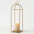 22.2" Outdoor Decorative Lanterns, Metal Candle Lanterns, Farmhouse Lantern Decor, Antique Gold Iron Lantern Candle Holders for Fireplace Mantel, Table Centerpiece,Home Decor by SHOHAYTO