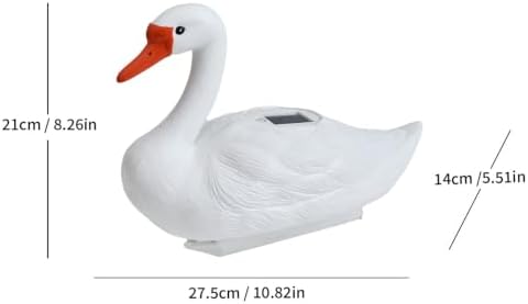 Solar Garden Goose Statue Decoration,Realistic Floating Swan Decor for Ponds & Pools,Lifelike White Duck Pool Float Decoration,Floating LED Solar Pool Lights - Image 5