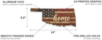 Oklahoma "Home" State Shape Sign — Vintage American Flag Wall Decor — UV-Printed Aluminum (Not Real Wood) — Patriotic State Pride Art for Indoors & Outdoors — Made in USA - Image 2