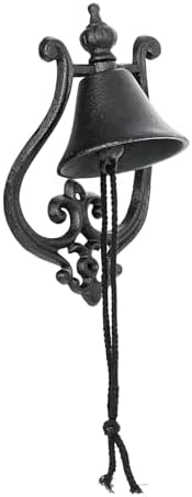 Sungmor Cast Iron Wall Bell, Vintage Rustic Dinner Bell with Rope by Sungmor