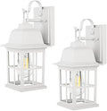 TOBUSA 2-Pack Outdoor Wall Lanterns, 100% Aluminium White Outside Light Fixtures, Waterproof &Anti-Rust Exterior Wall Lanterns Front Porch Lights for House Garage Doorway, Bulbs Not Included by TOBUSA