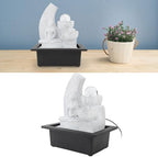 Tabletop Water Fountain, Resin Zen Meditation Indoor Waterfall Fountain with LED Light for Home Office Indoor Outdoor Garden Desk Patio Yard Backyard - Image 4