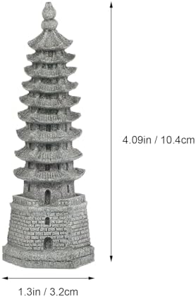 Yardwe 4 Pcs Mini Pagoda Ornaments, Miniature Pagoda Statue Chinese Zen Pagoda Figurine for Garden, Office Home Desktop Decoration - Image 3