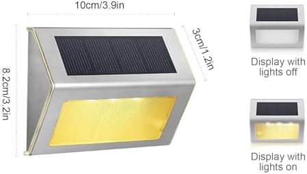 Solar Led Step Lights - Waterproof Stainless Steel Outdoor Deck Lights for Stairs, Pathways, and Fences - Bright, and Easy to Install B (Warm Light) 2 PCS - Image 2