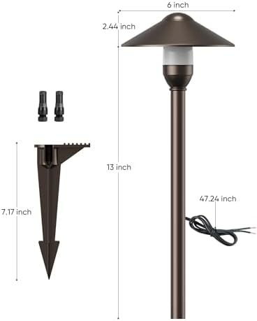 Low Voltage Pathway Lights with G4 3W 3000K Bulbs 12-Pack, ORB Aluminum - Image 7