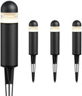 GOODSMANN Landscape Lighting 4PK Low Voltage Landscape Lighting 3W 60 Lumen LED Landscape Bollard Lights Outdoor 2700K Warm White Black with Cable Connectors Replaceable LED Bulbs by GOODSMANN