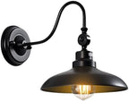 Outdoor Wall Lights, Matte Black Farmhouse Gooseneck Barn Light 9.8 inch Angle-Adjustable Waterproof Exterior Wall Light Fixtures Modern Wall Mount Porch Lights for House Garage Doorway by RIIGOOG