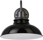 Design House 588566-GBG Hamilton Industrial Farmhouse 1-Light Indoor/Outdoor Wall Mount 12-Inch Light with Metal Shade for Porch Entryway Kitchen, Gloss Black and Galvanized - Image 2