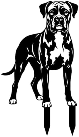 Dog Metal Garden Stake - Weatherproof Dog Silhouette Yard Art, Decorative Outdoor Sign for Lawn & Patio, Heartfelt Gift for Boxer Lovers(Stand,14") by VORISCAPE