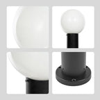 35.5" Outdoor Post Light, Modern Outside Bollard Light with Opal Glass Globe, Black Aluminum Pathway Lamp Post Light for Walkway Driveway Patio Garden, Hardwired, E26 Bulb Not Included - Image 6