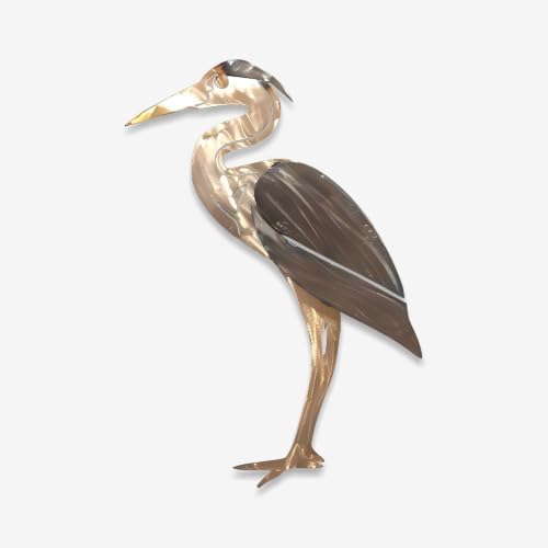 Heron Metal Wall Art Rustic Bird Plaque Steel Decor for Garden Patio Porch Living Room Indoor Outdoor Hanging Ornament (16 INCH) by Unknown