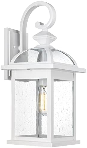 Darkaway Outdoor Lights Fixtures Wall Mount, Large 22inch Outdoor Wall Sconce Lights with Seeded Glass Waterproof Outside Exterior Lights Fixture for House Front Porch Patio （Large, White） by Darkaway