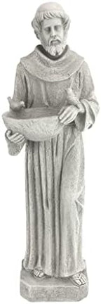 Design Toscano Nature's Nurturer Francis Assisi Religious Garden Decor Statue Bird Bath Feeder, Small, 20 inch, Cast Stone Resin, Antique Stone Finish - Image 3