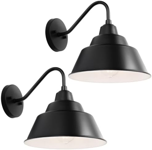 10'' Outdoor Gooseneck Barn Light Fixtures, Farmhouse Outside Wall Sconces by Unknown