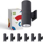 ASD 2 Light Dusk to Dawn Cylinder Outdoor Sconce Lights, E26 Base 6 Pack by ASDLightingCorporation