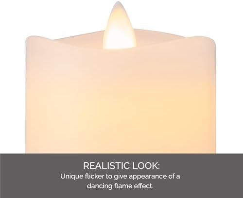 Mikasa LED Wax Pillar Candle, 3 x 6 Inch White Flameless Candle with Dancing Flame Effect, 5-Hour Timer, Battery Operated Candle for Home Decor and Table Decor - Image 2