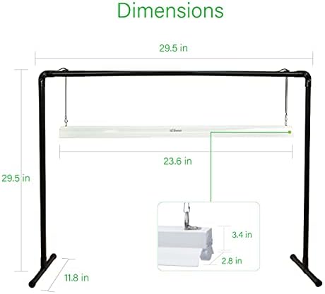 2 feet LED Grow Light Stand for Seedling,Iron Pipe Frame,with Natural White Light Full Spectrum LED Plant Growing Lamp, Light Height Ajustable,with Timer Outlet - Image 2