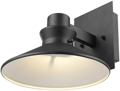 Globe Electric 44686 Harris LED Integrated Outdoor Wall Sconce, Matte Black, 11W, 530 Lumens, 3000 Kelvin by GlobeElectric