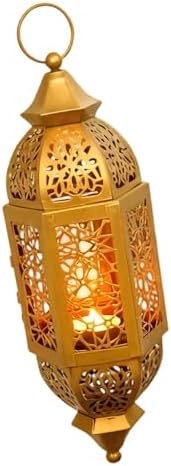 Moroccans Hollow Out Holders Antique Decorative Hanging Lamp for Wedding Parties Eid Ramadans Event Stand by Unknown