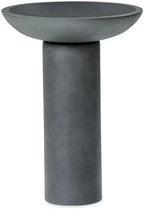 Christopher Knight Home Hanna 25.98" H Bird Bath for Outside, Minimalist Pedestal Bird Baths Bowl, Polyresin Bird Bath with Modern Style Design for Garden Decor & Bird Attraction, Gray - Image 3
