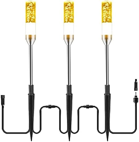 3 Pack Extension Path Lamps Landscape Path Lights, Connect 24 Lamps on One Adapter, IP65 Waterproof LED Path Lights for Lighting Up Your Garden, Pathway, Walkway (Warm White) by GreenClick