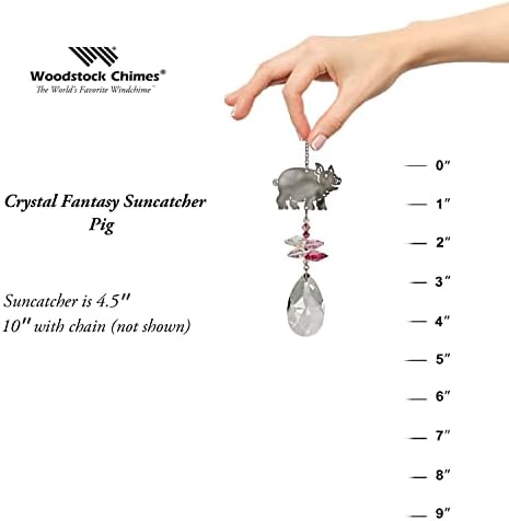 Woodstock Chimes Sun Catcher Crystal Fantasy, 4.5" Pig Crystal Suncatcher Pink Hanging Window Prism for Indoor Kitchen Office Gifts Rearview Car Mirror Décor, Rainbow Makers Collection - Image 4
