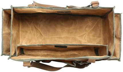 Tool Tote, Heavy Duty Waxed Canvas Wide Mouth Tool Pouch, Muti-Purpose Tool Bag with Adjustable Shoulder Strap (15 X 9.8 X 7.8 inch) | Khaki - Image 3