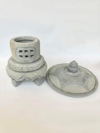 15.7-inches Green Sandstone Pagoda Lantern Garden Statue Outdoor, Garden Landscape Decorative Lamp Ornament for Balcony, Patio, Porch Lawn Decoration (Style 1) - Image 3