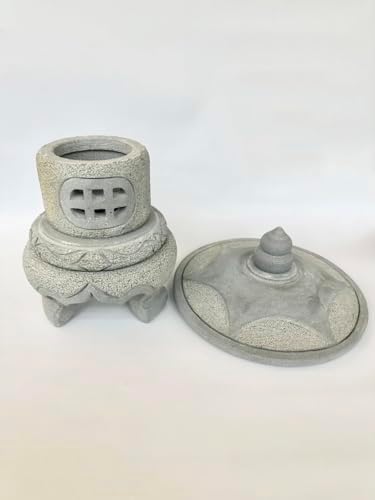 15.7-inches Green Sandstone Pagoda Lantern Garden Statue Outdoor, Garden Landscape Decorative Lamp Ornament for Balcony, Patio, Porch Lawn Decoration (Style 1) - Image 3