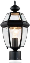 Kalium Outdoor Post Lights, 15" Lamp Post Light Fixture Waterproof Aluminum Housing with Glass, E26 Base Matte Black Lamp Posts Outdoor Lighting for Garden Patio Pathway Walkway （Pole not Included） by Kalium
