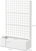 Outsunny Galvanized Raised Garden Bedw/Trellis 43" x 16" x 70", White - Image 7