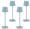 Cordless Table Lamp 5000mAh LED Rechargeable Lamp Blue, 4-Pack by Aoceley