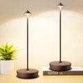 Set of 2 Cordless Rechargeable Led Table Lamp Battery Operated Light Rust by Tpczqj