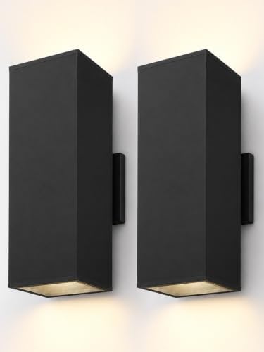 LEONLITE 2-Pack 22" Outdoor Rectangular Wall Light, Up and Down, E26 Base by LEONLITE