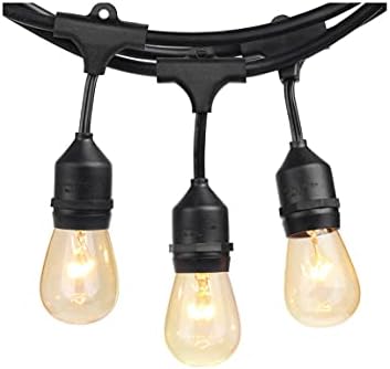 SUNTHIN Outdoor String Lights, 48FT Commercial Grade String Light with 15 11W Dimmable Edison Vintage Bulbs, Hanging for Outside, Patio, Garden, Backyard, Porch, Deck, Pergola, Party by SUNTHIN