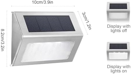 Solar Led Step Lights - Waterproof Stainless Steel Outdoor Deck Lights for Stairs, Pathways, and Fences - Bright, and Easy to Install A (Cold Light) 6 PCS - Image 2