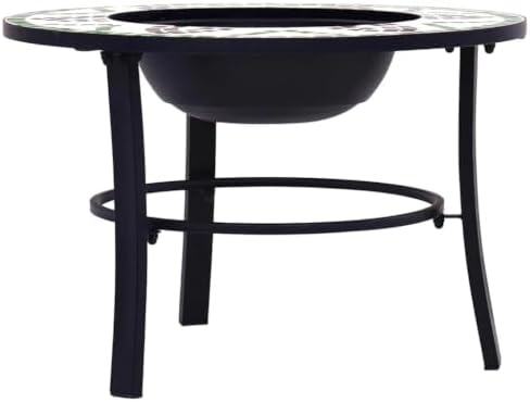 Green Ceramic Fire Pit 26.8 Inch with Steel Bowl and Stand - Image 4