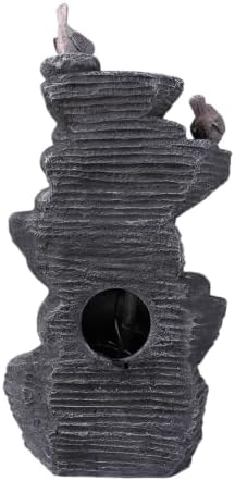 Cascading Rock Water Fountain with LED Lights – Resin Stone Imitation by Unknown