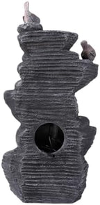 Cascading Rock Water Fountain with LED Lights – Resin Stone Imitation by Unknown
