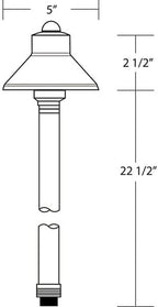 VOLT Flat Hat 12V Black Brass Path Light (5" Shade, 24" Tall) - Image 7