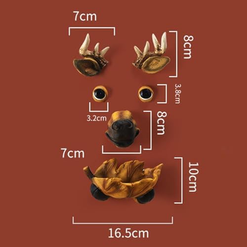 Tree Face Bird Feeder Decor Garden Decoration,Tree Hugger Yard Art Garden Decoration,Creative Multifunctional Cute Statue Yard Art Tree Hugger Sculpture for Outdoor - Pig(Deer) - Image 3