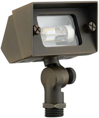Amped Landscape Lighting 12V Flood Wall Wash Light with G4 Socket in Aged Brass Solid Copper Enhanced Protection for Coastal Environments by EastGroveHome