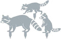 RealSteel - Garden Art Raccoon Family 3 Pack | Metal Yard Decor | Outdoor Garden Stakes | Wildlife Animal Decor | Custom Steel Art | Rust Resistant | Lawn Ornaments for Garden & Pathways (Silver) by RealSteel