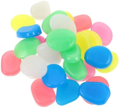 NUOBESTY Pebbles 4.5cm Resin 55pcs Glow in Dark, for Garden and Aquarium by NUOBESTY