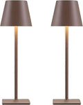 Brown Cordless Table Lamps Set of 2,Vintage Rechargeable Lamp for Restaurant Dinner Dining Kitchen Countertop Bathroom Counter Top Tabletop Lighting,Shower Lamp for Insider Shower,Lampara Recargable by Unknown